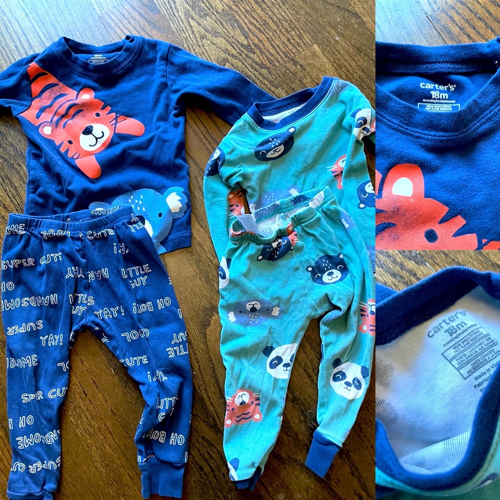 Carters baby boy 18m pj bundle